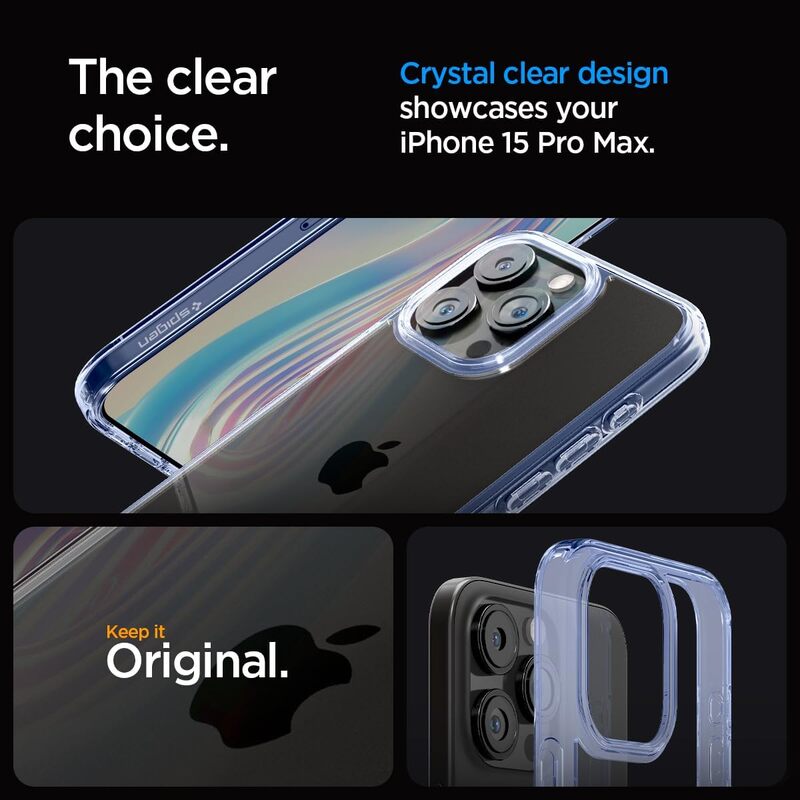 Spigen iPhone 15 Pro Max case cover Ultra Hybrid - Sky Crystal